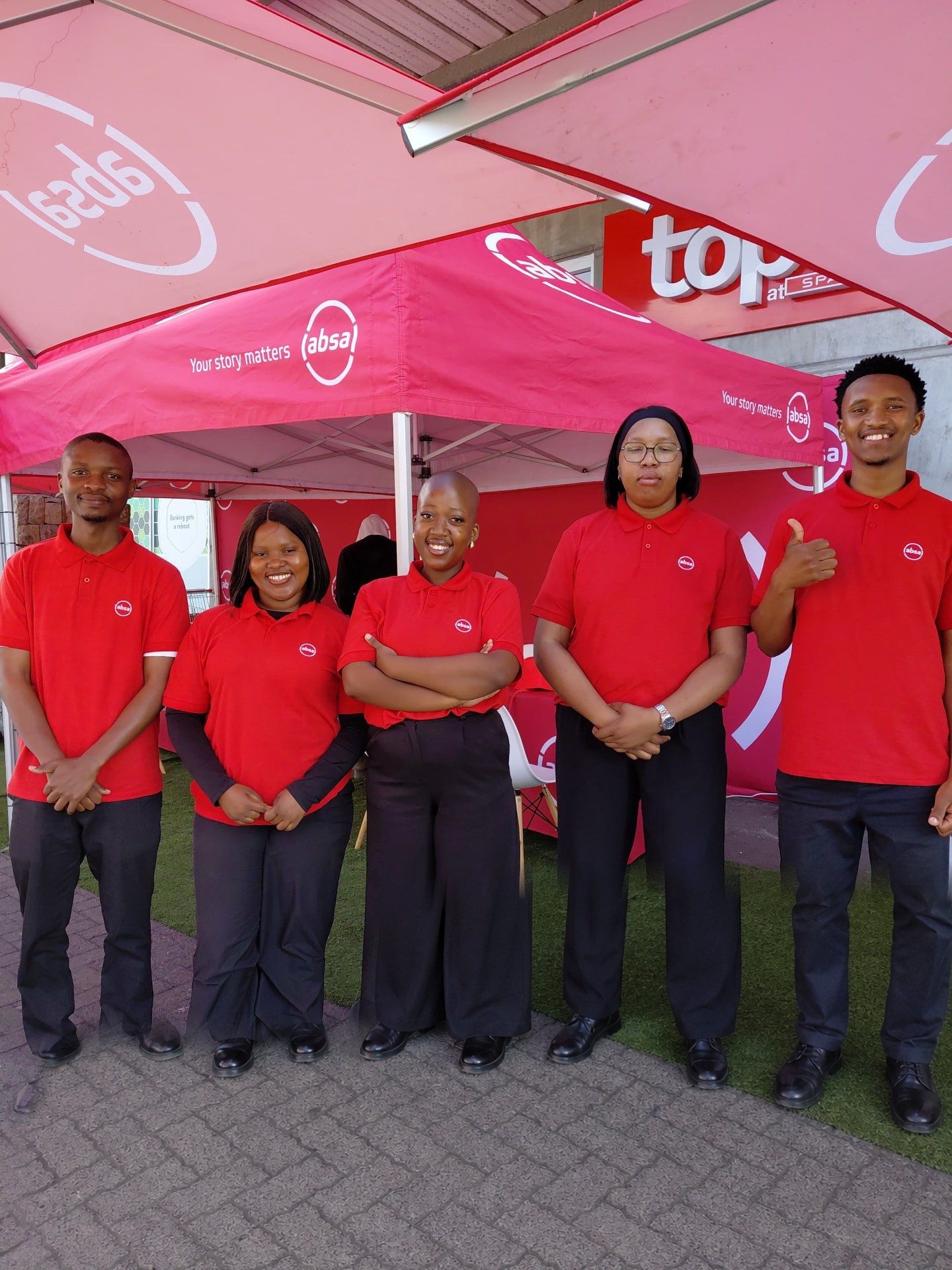 Absa brand ambassadors at a retail activation